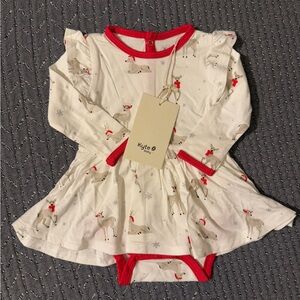 Kyte BABY Cloud Deer Long Sleeve Skirted Bodysuit Baby CLOUD DEER Size 3-6M NWT